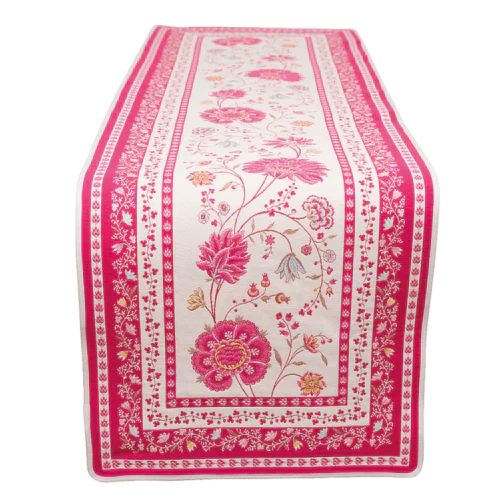 Montespan Rose Floral French Jacquard Table Runner