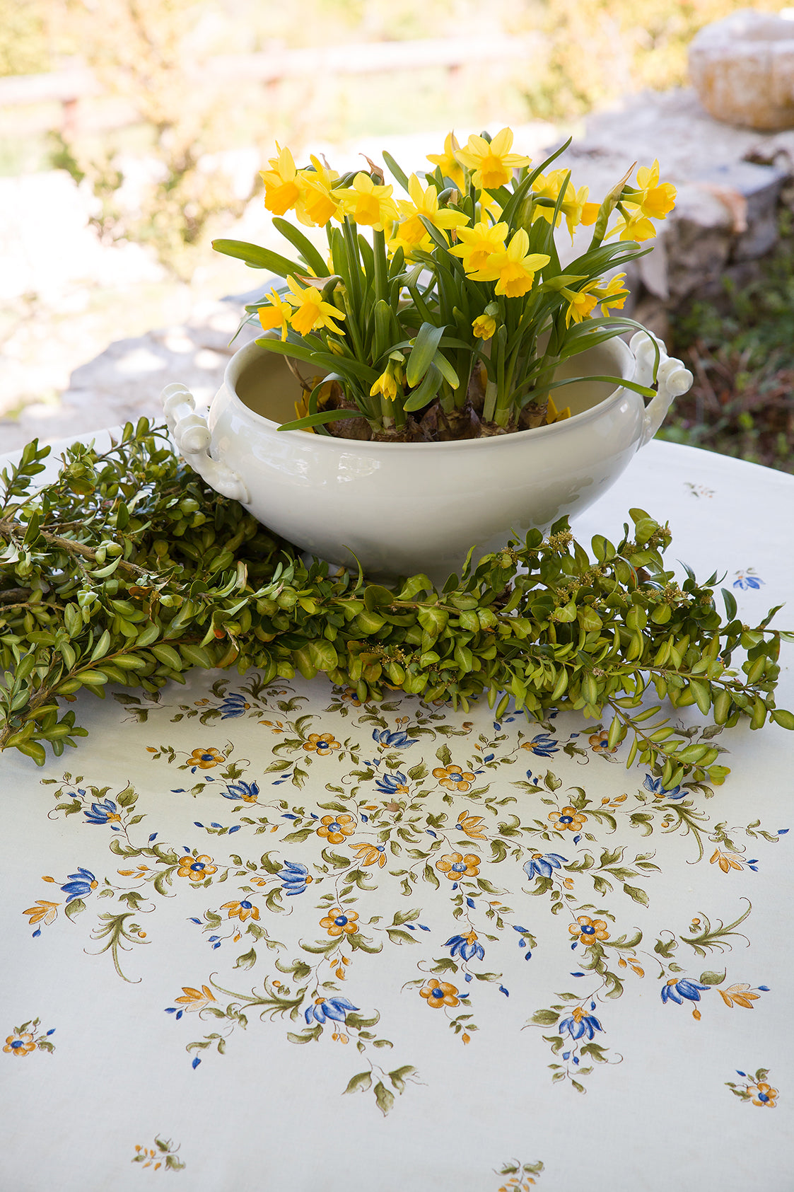Moustiers Coated tablecloth Round 70”