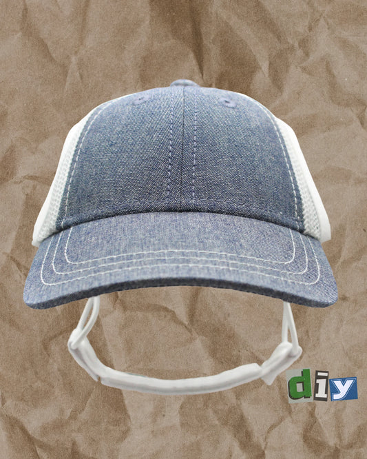PupLid Chambray Blue White Baseball Cap