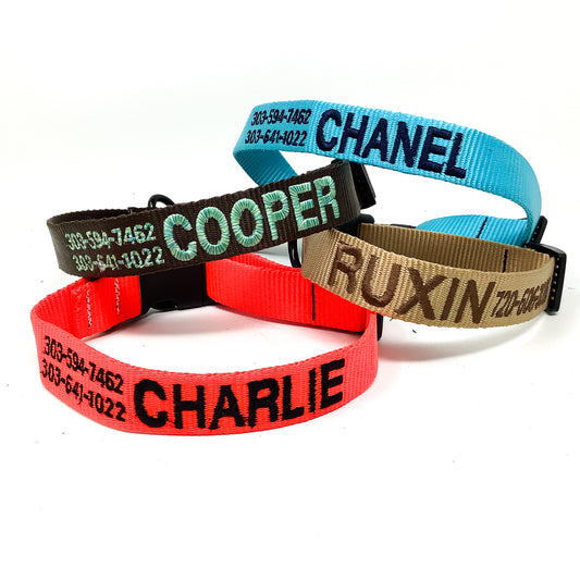 1 Inch Polyester Webbing Personalized Dog Collar