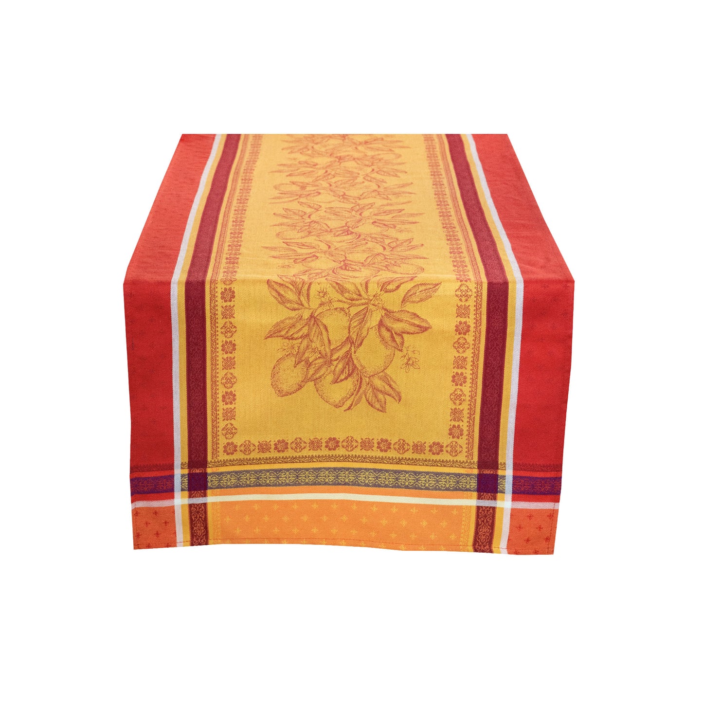 Cedrat Orange Jacquard Table Runner (Water-Repellent)