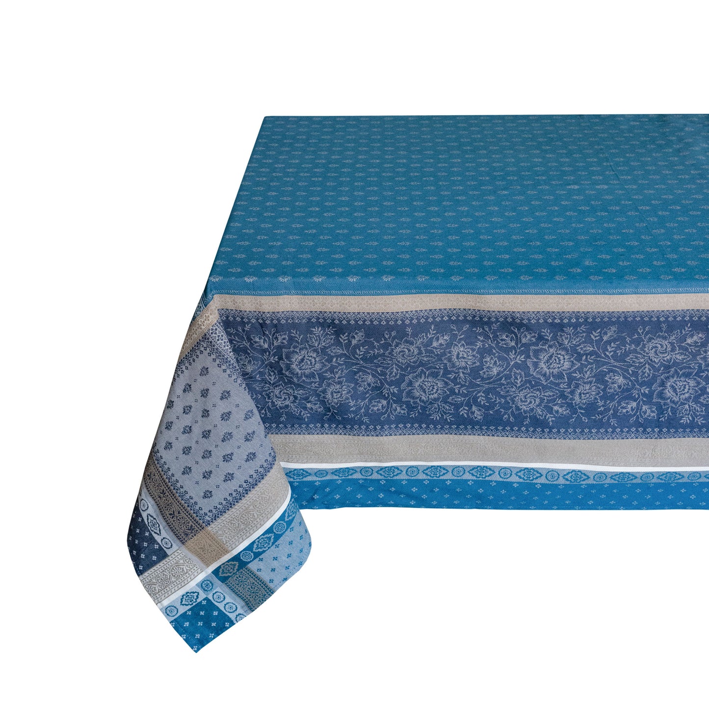 Massilia Azur Jacquard Tablecloth (Water-Repellent)