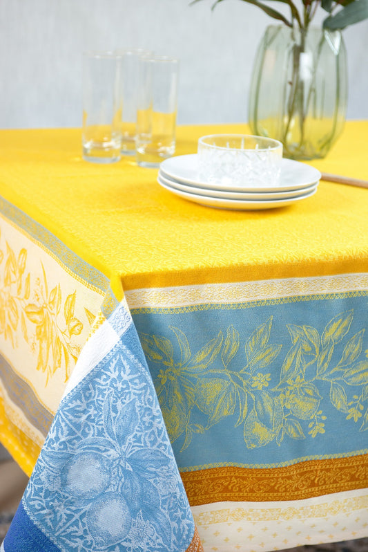 Cédrat Soleil Jacquard Tablecloth (Water-Repellent)