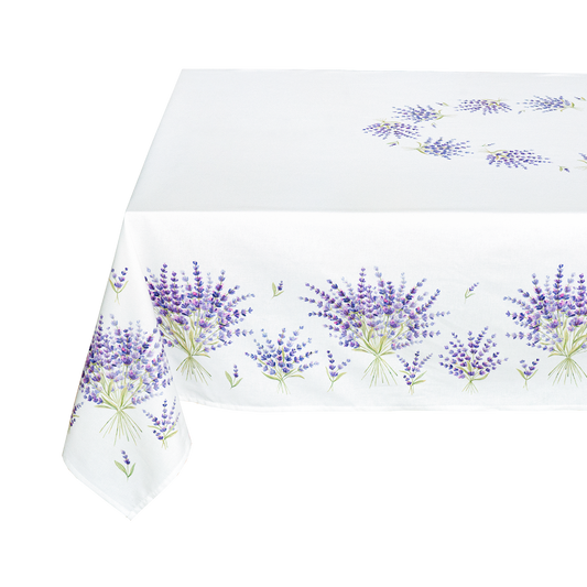 Bonnieux White Coated Tablecloth 60” X 98”