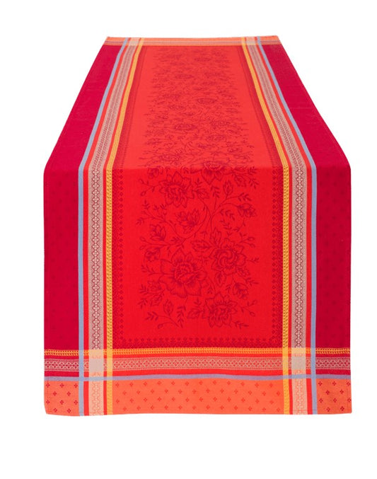 Massilia Red Jacquard Table Runner (Water-Repellent)