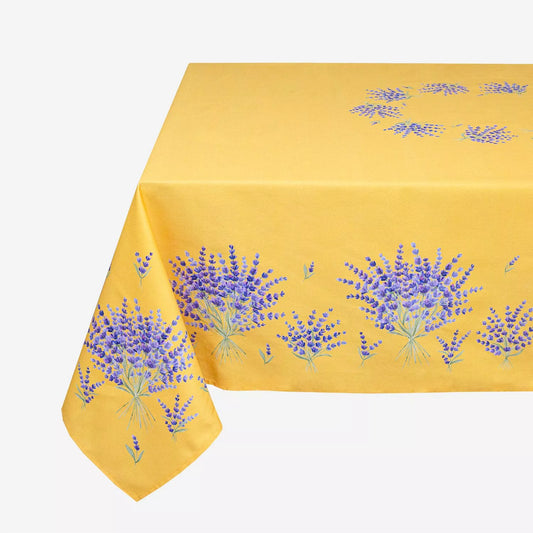 Bonnieux Yellow Coated Tablecloth 60” X 78”