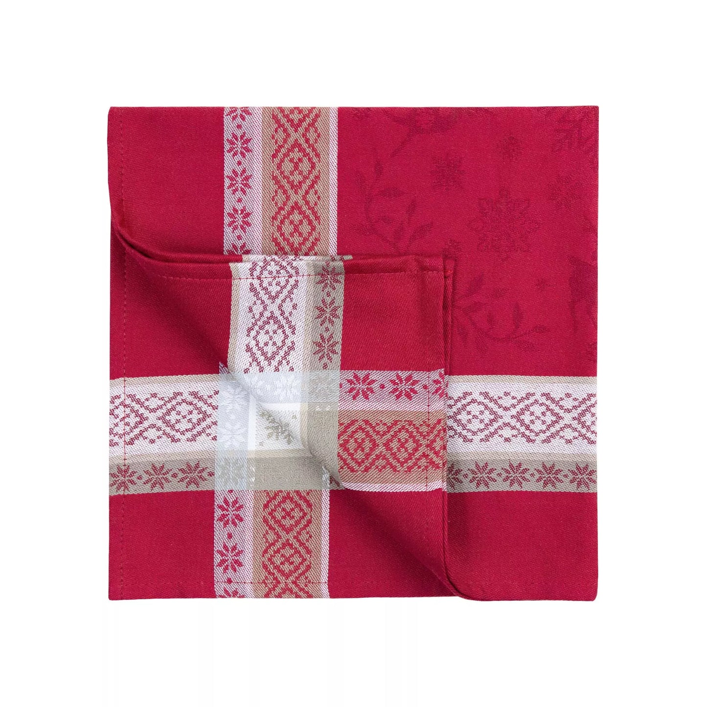 Vars Cardinal Holiday French Jacquard Napkin