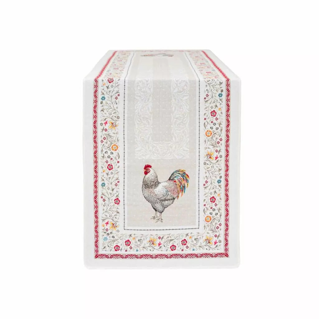 Lafayette Rooster French Jacquard Table Runner