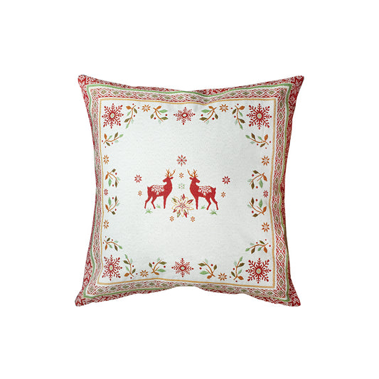 Vallee Red Green Holiday French Jacquard Pillow Cover