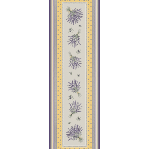 Castillon Lavender Yellow French Jacquard Table Runner