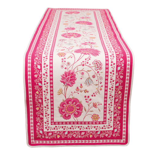 Montespan Rose Floral French Jacquard Table Runner