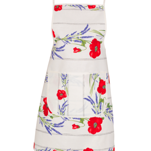 Poppy White Apron