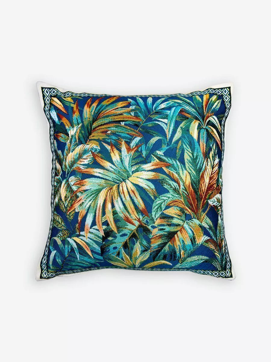 Moorea Blue French Jacquard Pillow Cover