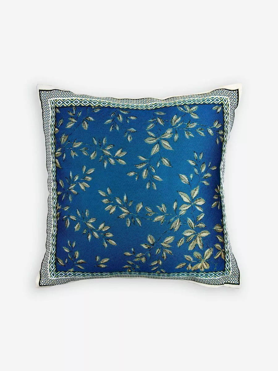 Moorea Blue French Jacquard Pillow Cover