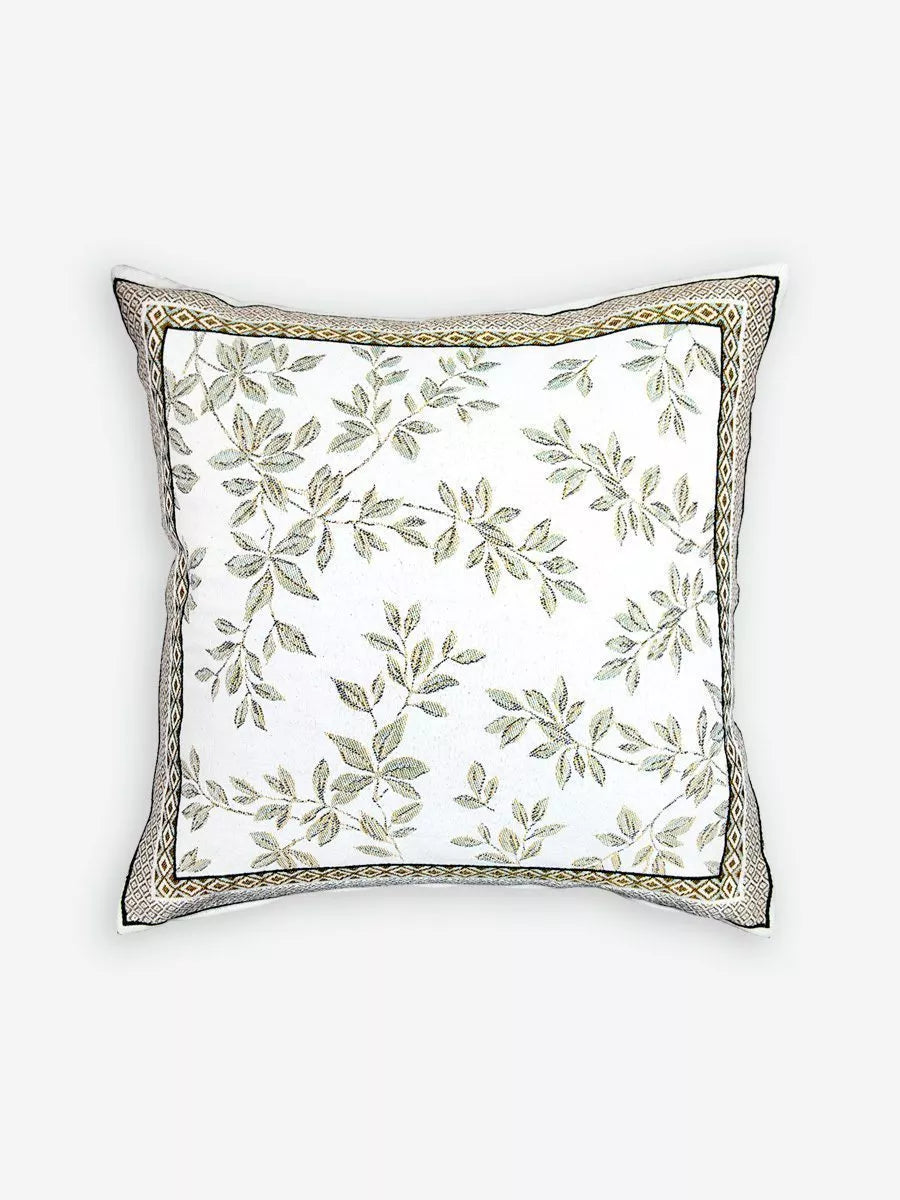 Moorea White French Jacquard Pillow Cover