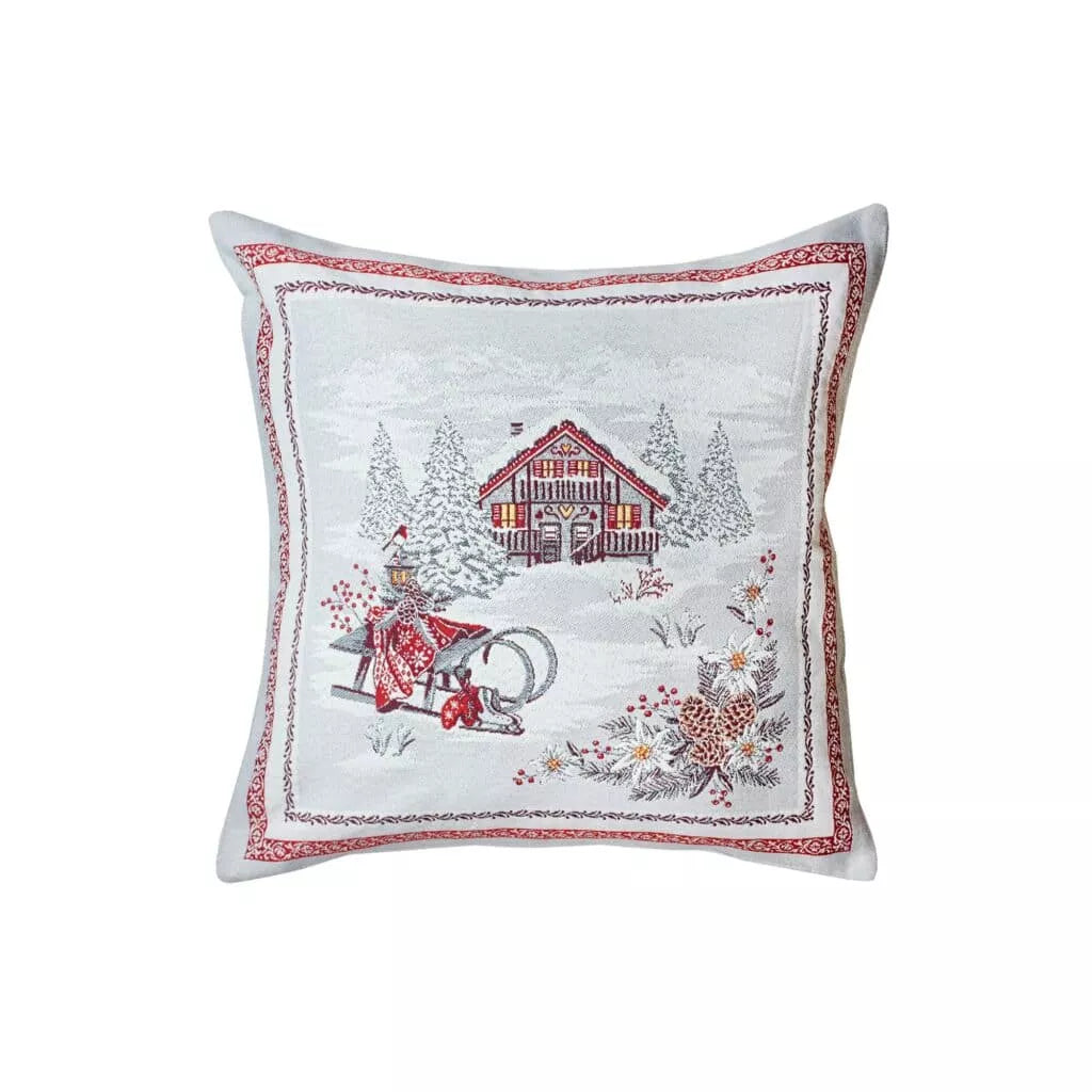 Savoie Pearl Holiday French Jacquard Pillow Cover