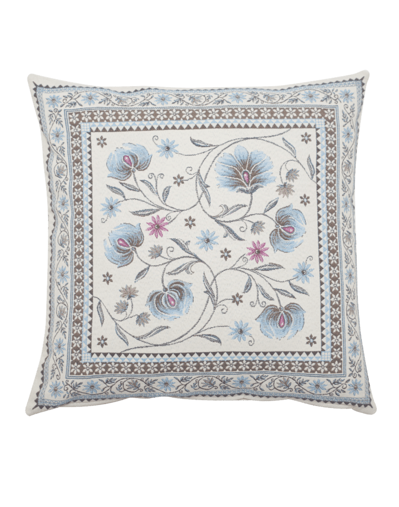 Sillans Blue French Jacquard Pillow Cover