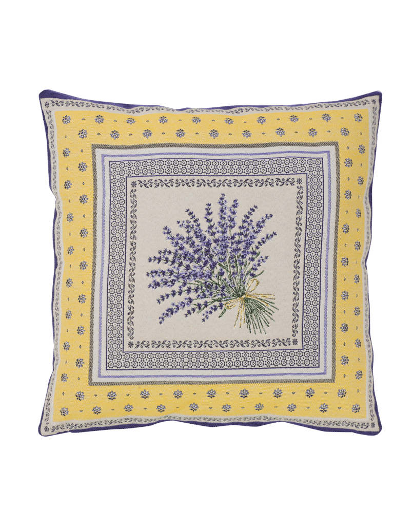 Castillon Lavender Yellow French Jacquard Pillow Cover