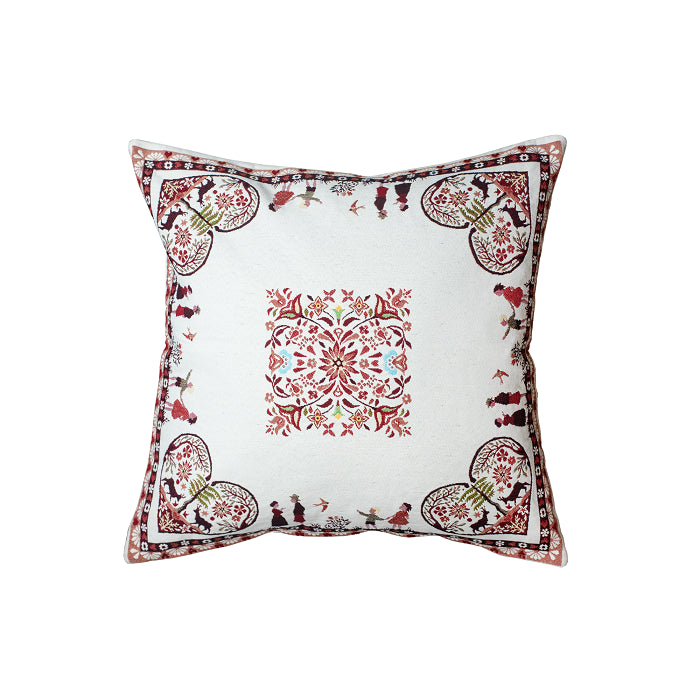 Plagne Winter Holiday Ecru French Jacquard Pillow Cover