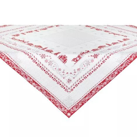 Minuit Holiday Square French Jacquard Table Cover 39” X 39”