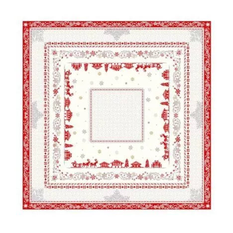 Minuit Holiday Square French Jacquard Table Cover 39” X 39”