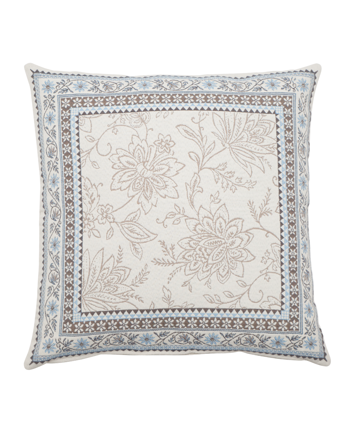 Sillans Blue French Jacquard Pillow Cover