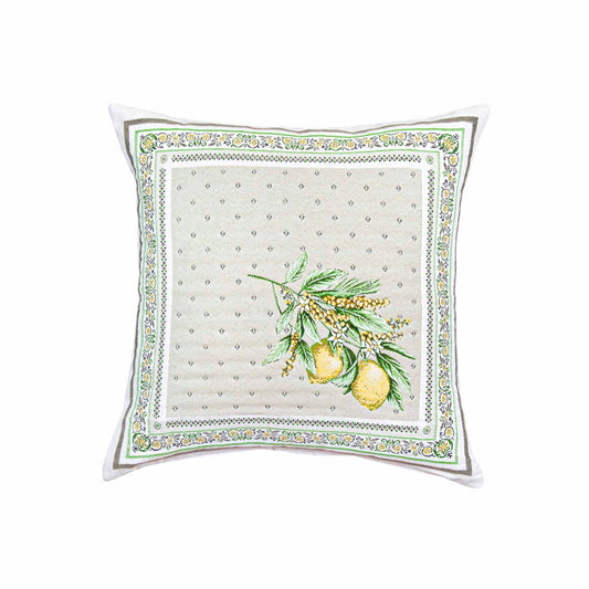 Menton  Lemon French Jacquard Pillow Cover