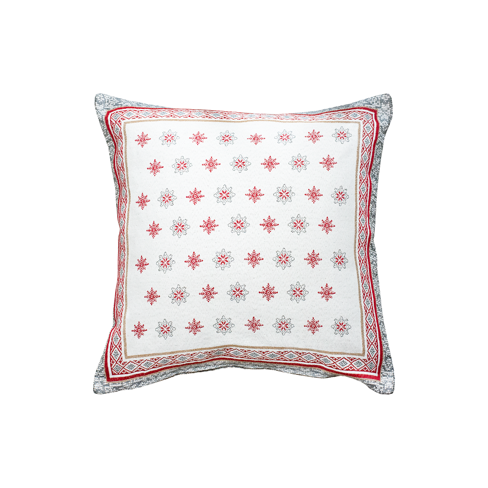 Vallee Ecru Holiday French Jacquard Pillow Cover