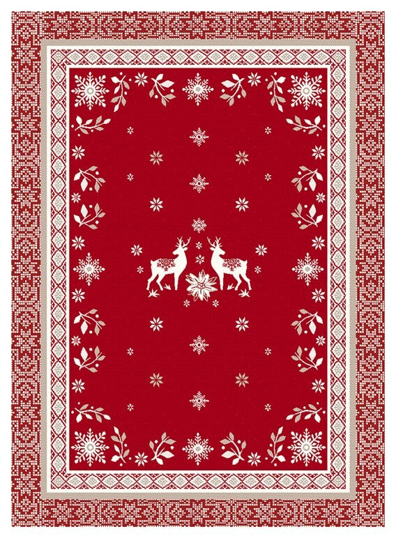 Vallee Red Holiday Tea Towel