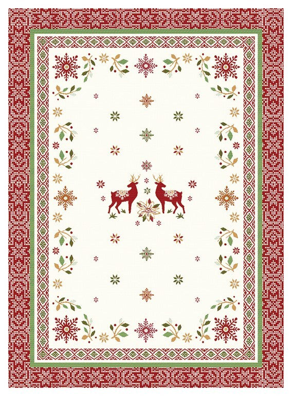 Vallee Red Green Holiday Tea Towel