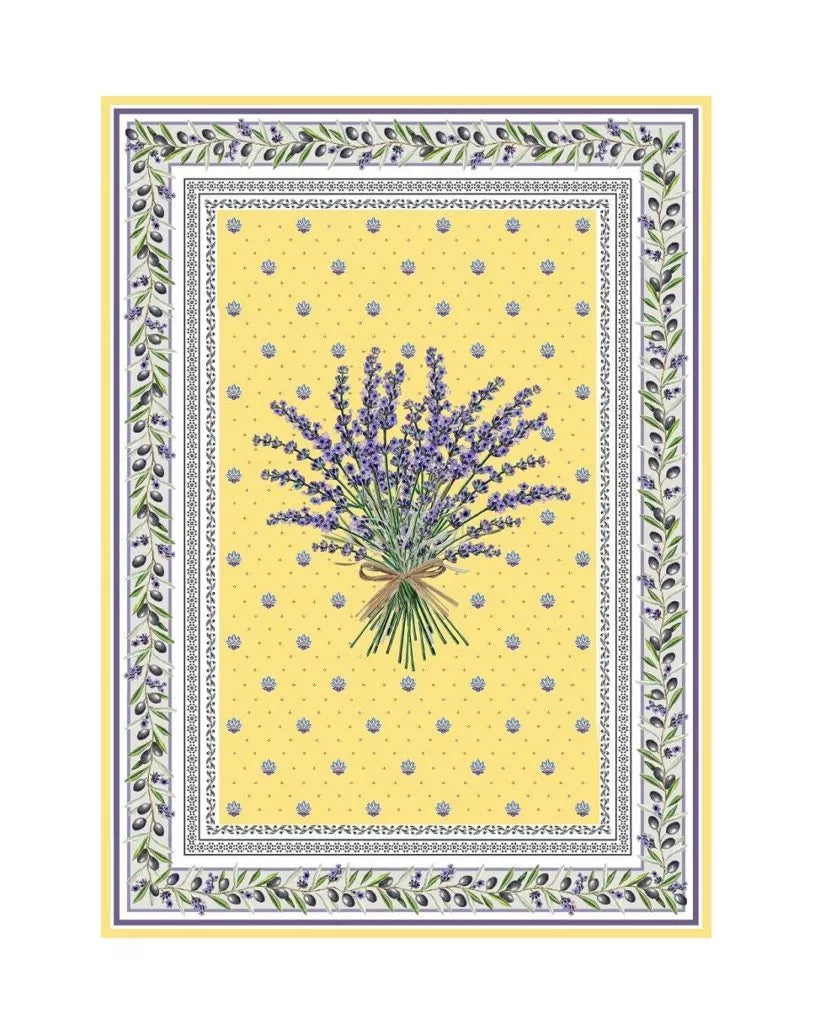 Lauris Lavender Yellow Tea Towel