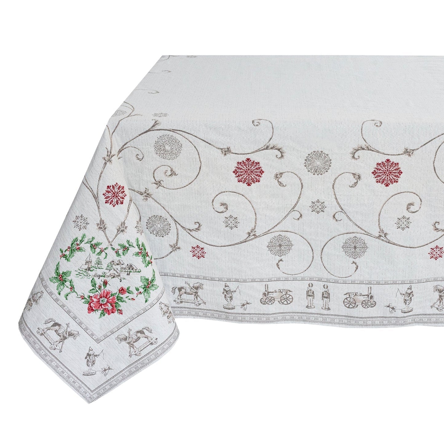 Noel French Jacquard Tablecloth 71” X 110”