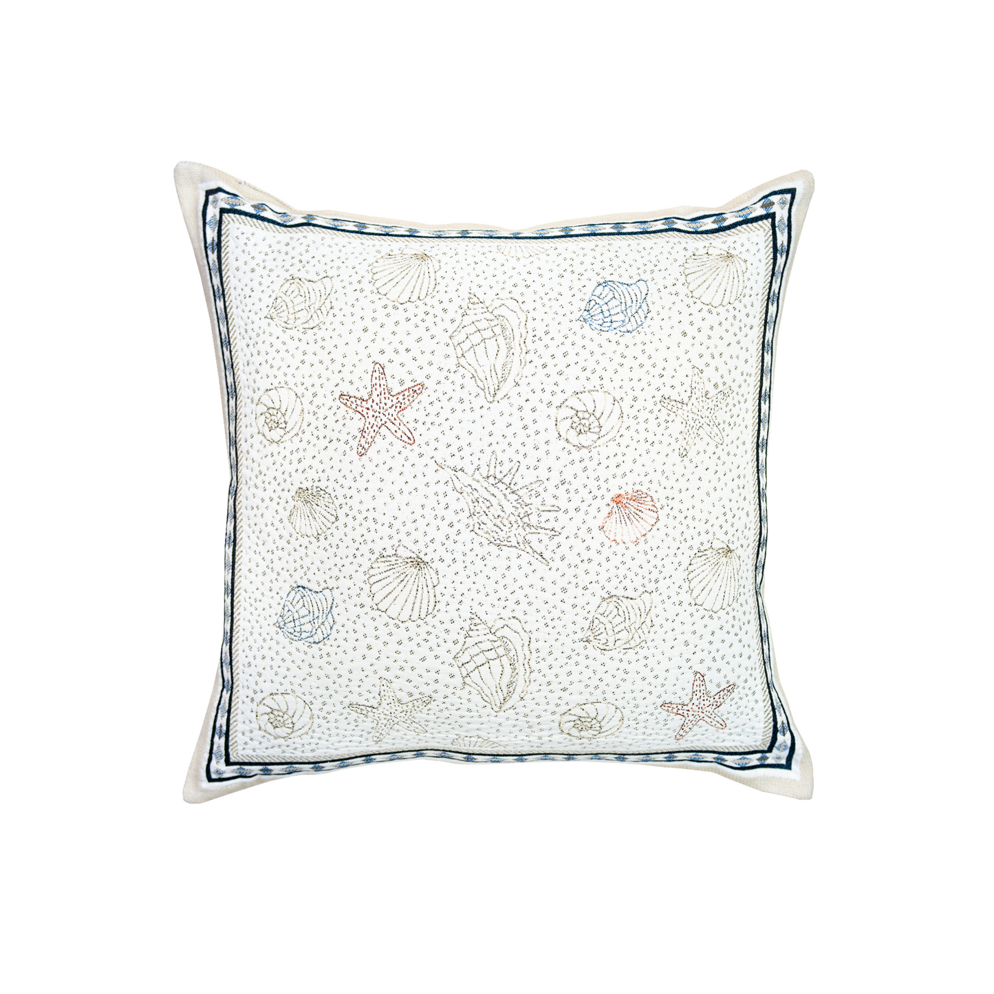 Bonifacio Ocean Ecru French Jacquard Pillow Cover