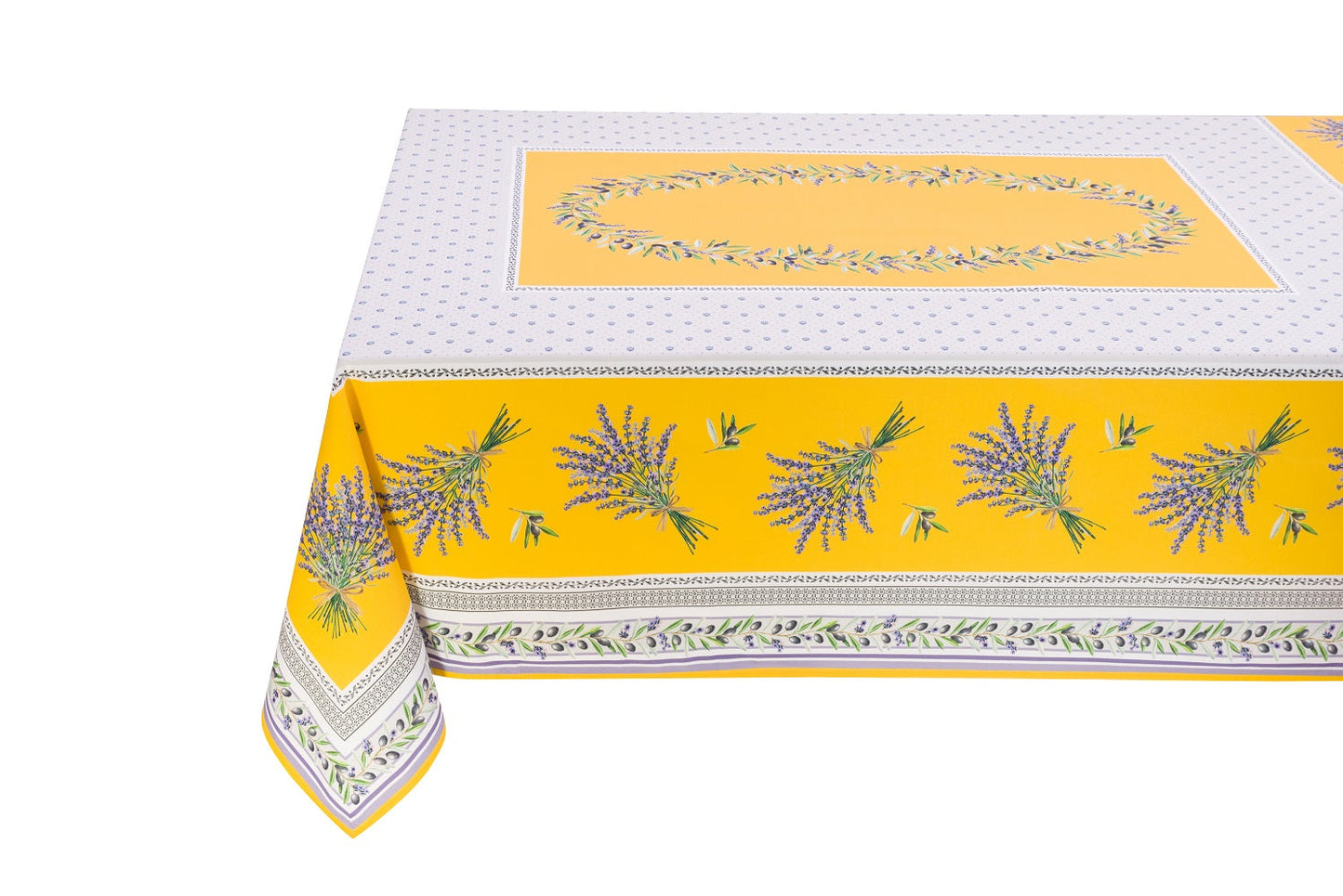 Lauris Yellow Coated Tablecloth 60” X 120”