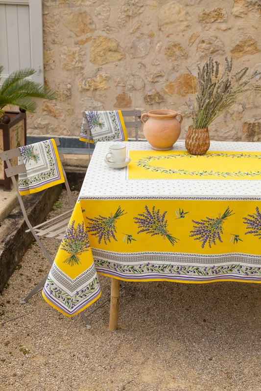 Lauris Yellow Coated Tablecloth 60” X 98”