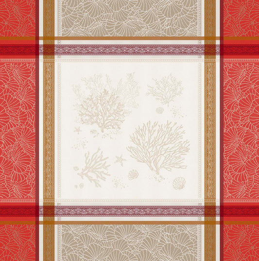 Oceane Coral French Jacquard Napkin