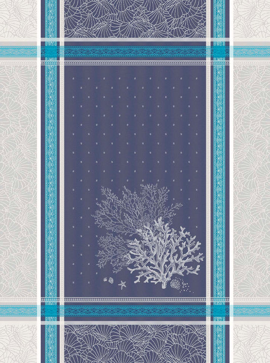 Oceane Blue Jacquard Tea Towel