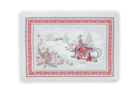 Savoie Pearl Holiday French Jacquard Placemat