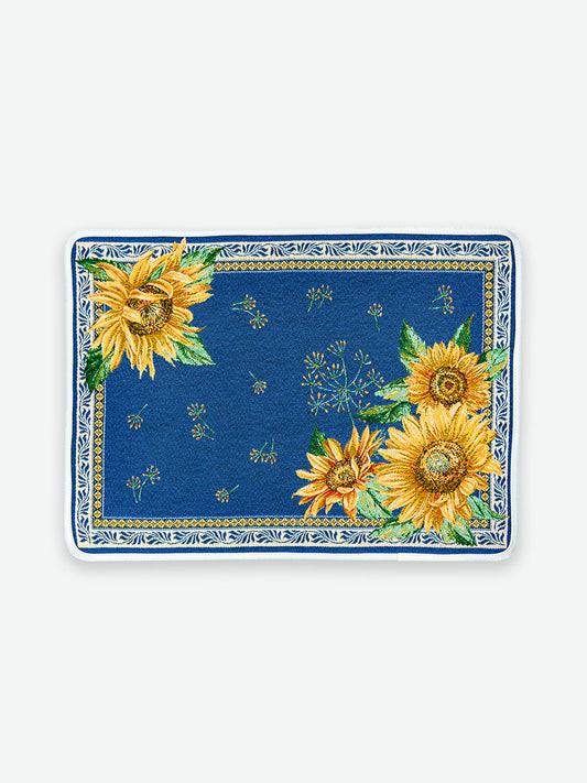 Sunflower Azur French Jacquard Placemat