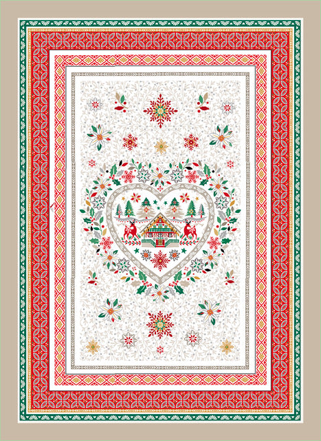 Cervin Red Green Holiday Tea Towel