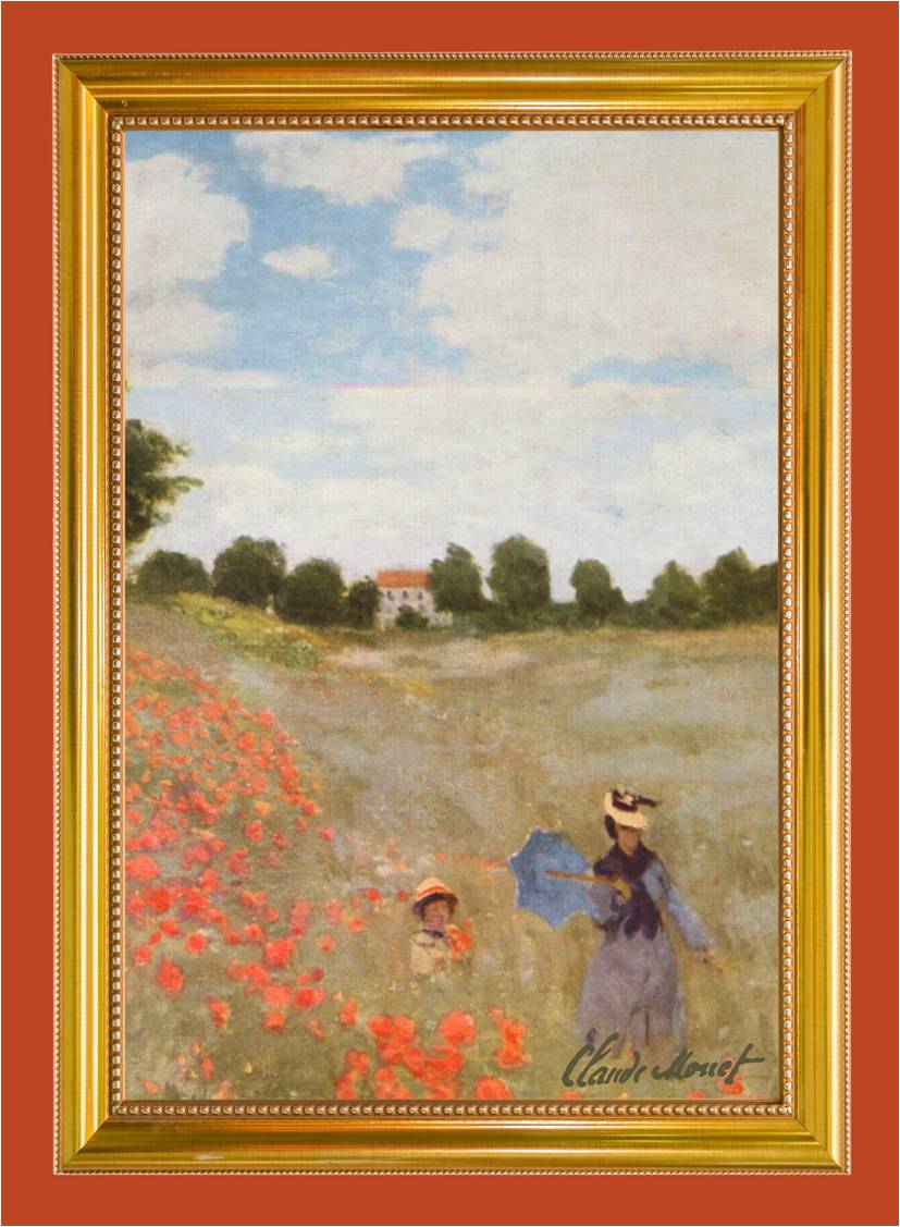 Monet Poppies Tea Towel