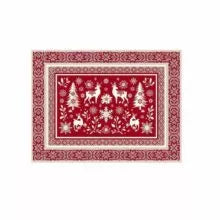 Vallee Red Holiday French Jacquard Placemat