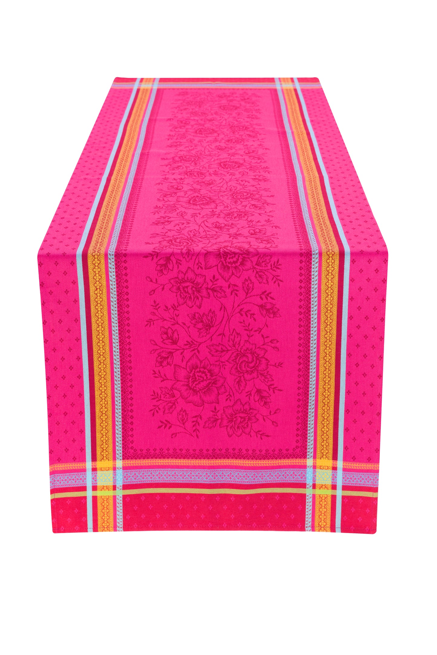 Massilia Fuchsia Jacquard Table Runner (Water-Repellent)