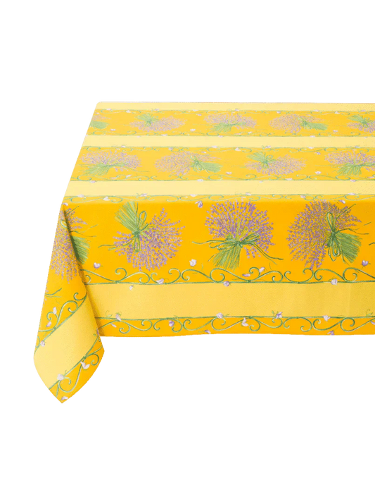 Tablecloth coated  Bouquet Lavande Yellow 61" X 98"