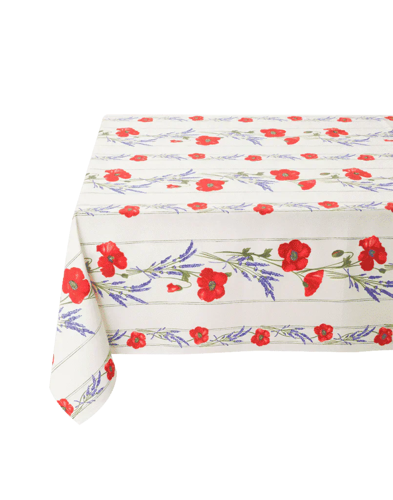 Tablecloth coated Coquelicot White 59" X 78"