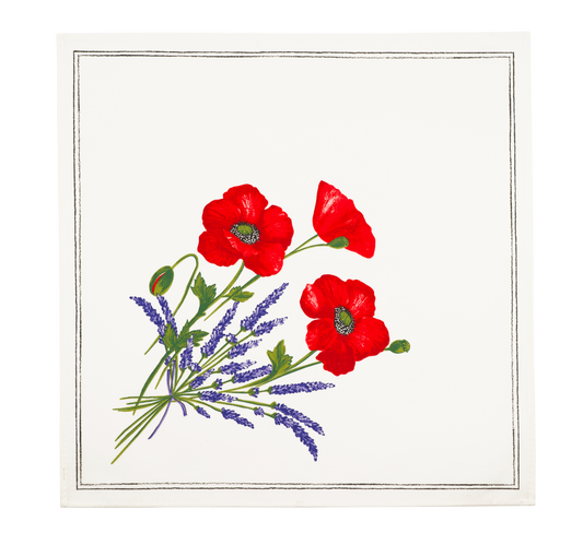 Poppy White Napkin