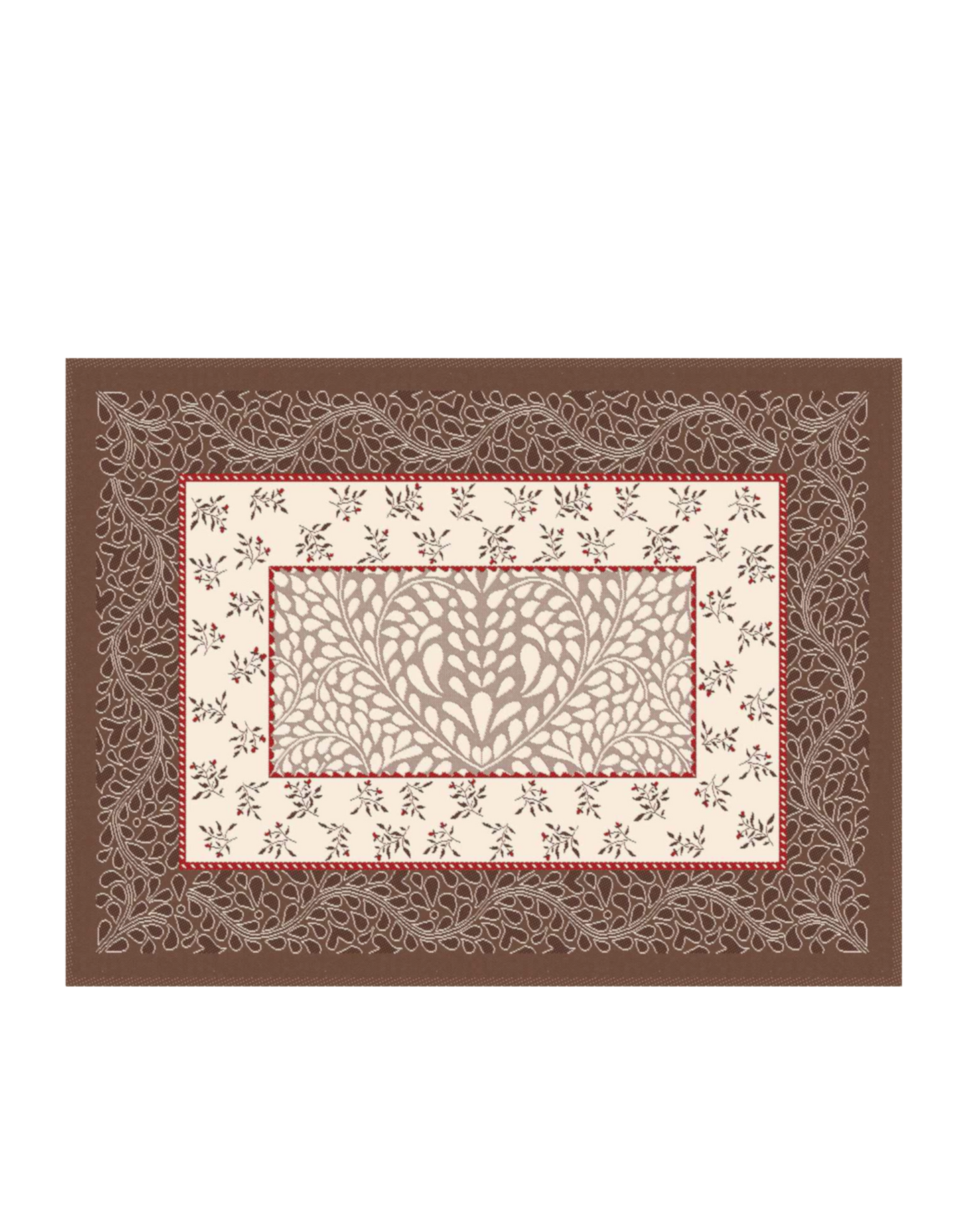 Aubrac Taupe Autumn Floral French Jacquard Placemat