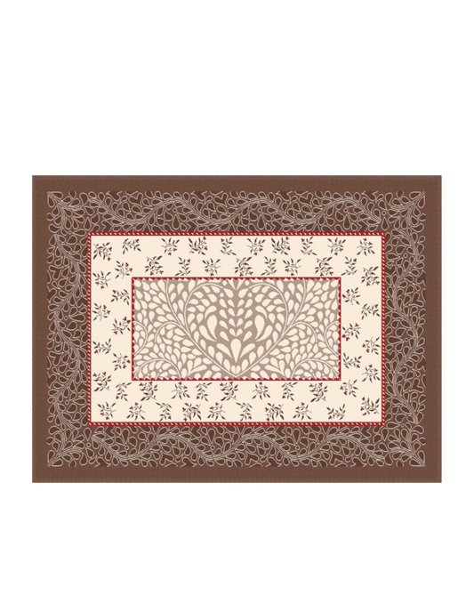 Aubrac Taupe Autumn Floral French Jacquard Placemat