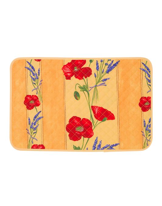 Poppy Lavender Yellow Stain resistant Quilted Placemat